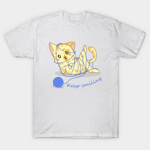 Happy Cat Keep Smiling T-Shirt by Ivana27